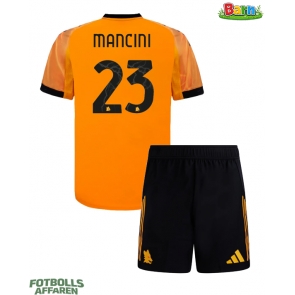 AS Roma Gianluca Mancini #23 Bortaställ Barn 2025-26 Kortärmad (+ Korta byxor)